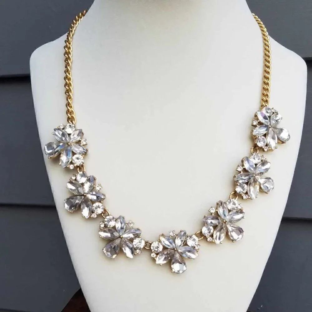 NWOT J Crew Rhinestone Crystal Statement Necklace